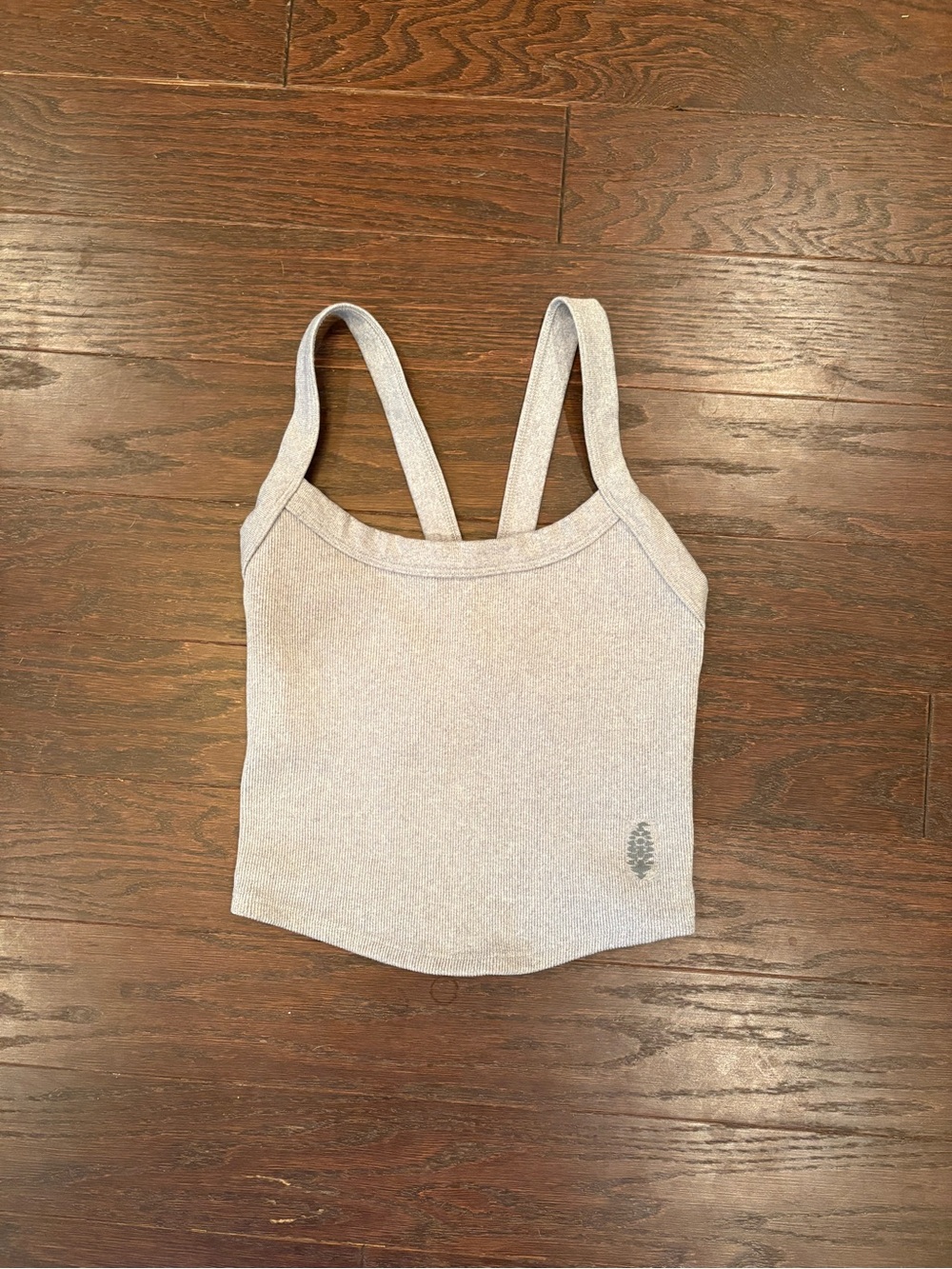 Free People Silver Shimmer Ribbed Tank